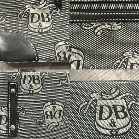 Dooney & Bourke VTG Black White Donegal Crest Signature Domed Satchel W/ Pouch - Picture 6 of 9